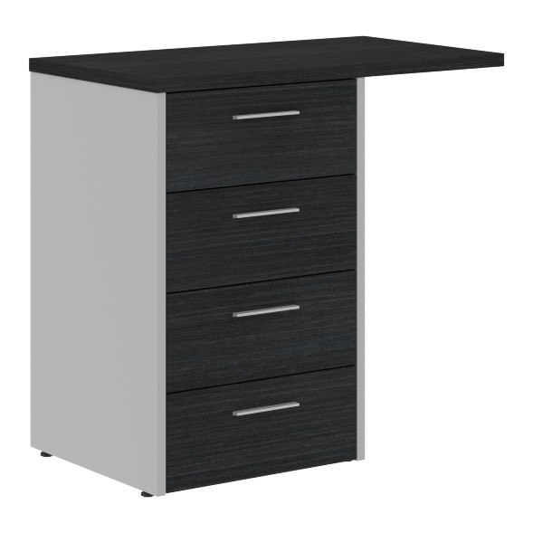 Тумба приставная OLC-4D.2.A Дуб Сонома светлый/Металлик 800х450х750 OFFIX NEW во Владимире 