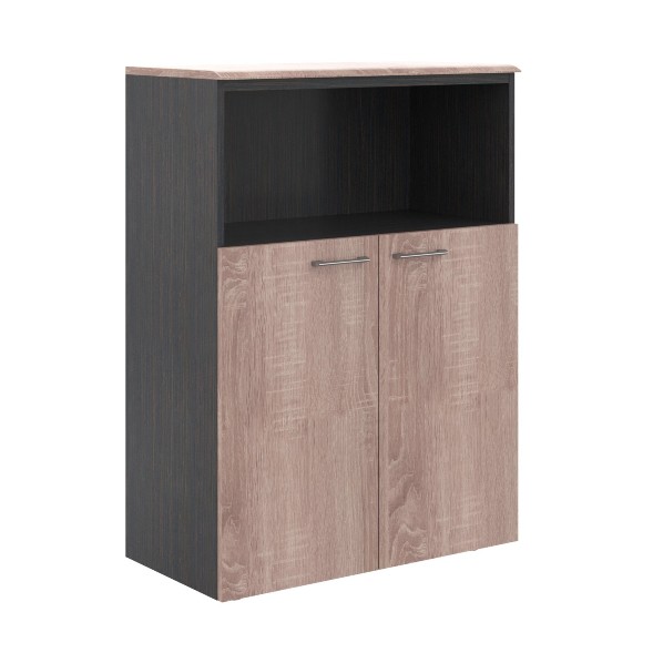 Шкаф с глухими малыми дверьми и топом WMC 85.3 Дуб Сонома/Легно темный 856х432х1184 WAVE во Владимире 