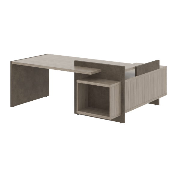 Стол СФ-531211 Дрифтвуд /Бетон чикаго темно-серый 2000х1798х840 WOOD&amp;amp;STONE во Владимире 