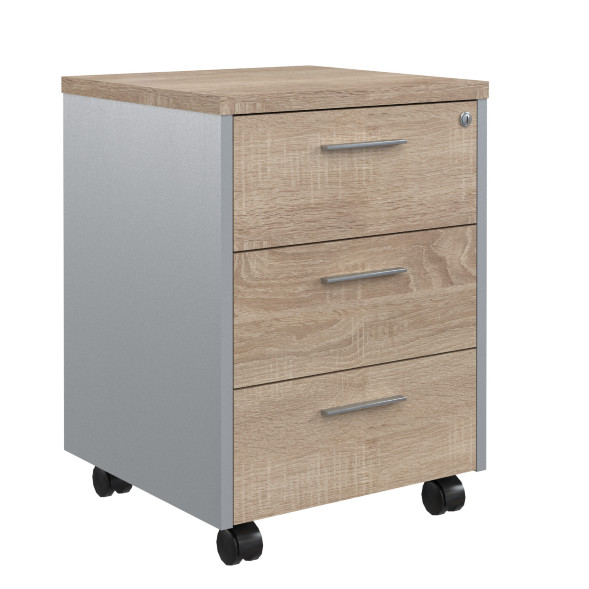 Тумба мобильная OMC 3D.A Дуб Сонома светлый/Металлик 465х450х625 OFFIX NEW во Владимире 