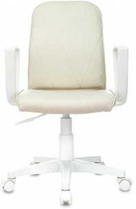 Кресло Бюрократ CH-W327 слоновая кость OR-10 эко.кожа крестов. пластик пластик белый