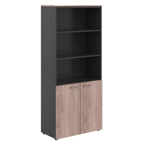 Шкаф с 1 комплектом глухих малых дверей и топом WHC 85.5 Дуб Сонома/Легно темный 856х432х1949 WAVE во Владимире 