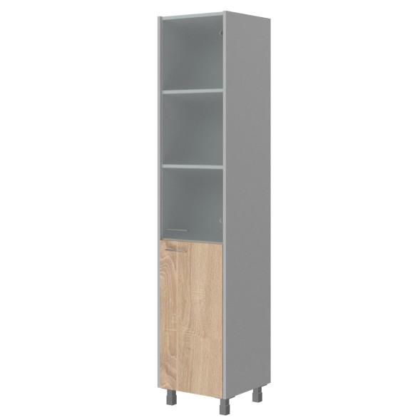 Шкаф колонка комбинированная OHC 45.2(R) Дуб Сонома светлый/Металлик 456х450х2147 OFFIX NEW во Владимире 