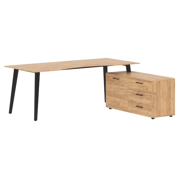 Стол руководителя с тумбой JCT 2018(R) 2000х1800х750 JAY во Владимире 