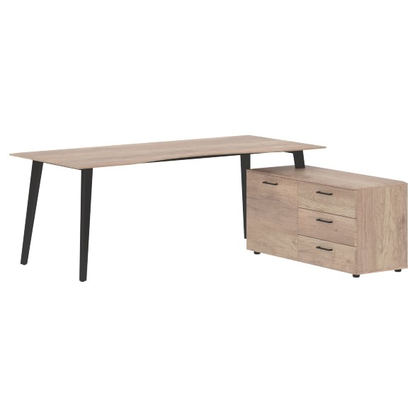 Стол руководителя с тумбой JCT 2018(R) 2000х1800х750 JAY во Владимире 