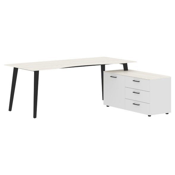 Стол руководителя с тумбой JCT 2018(R) 2000х1800х750 JAY во Владимире 